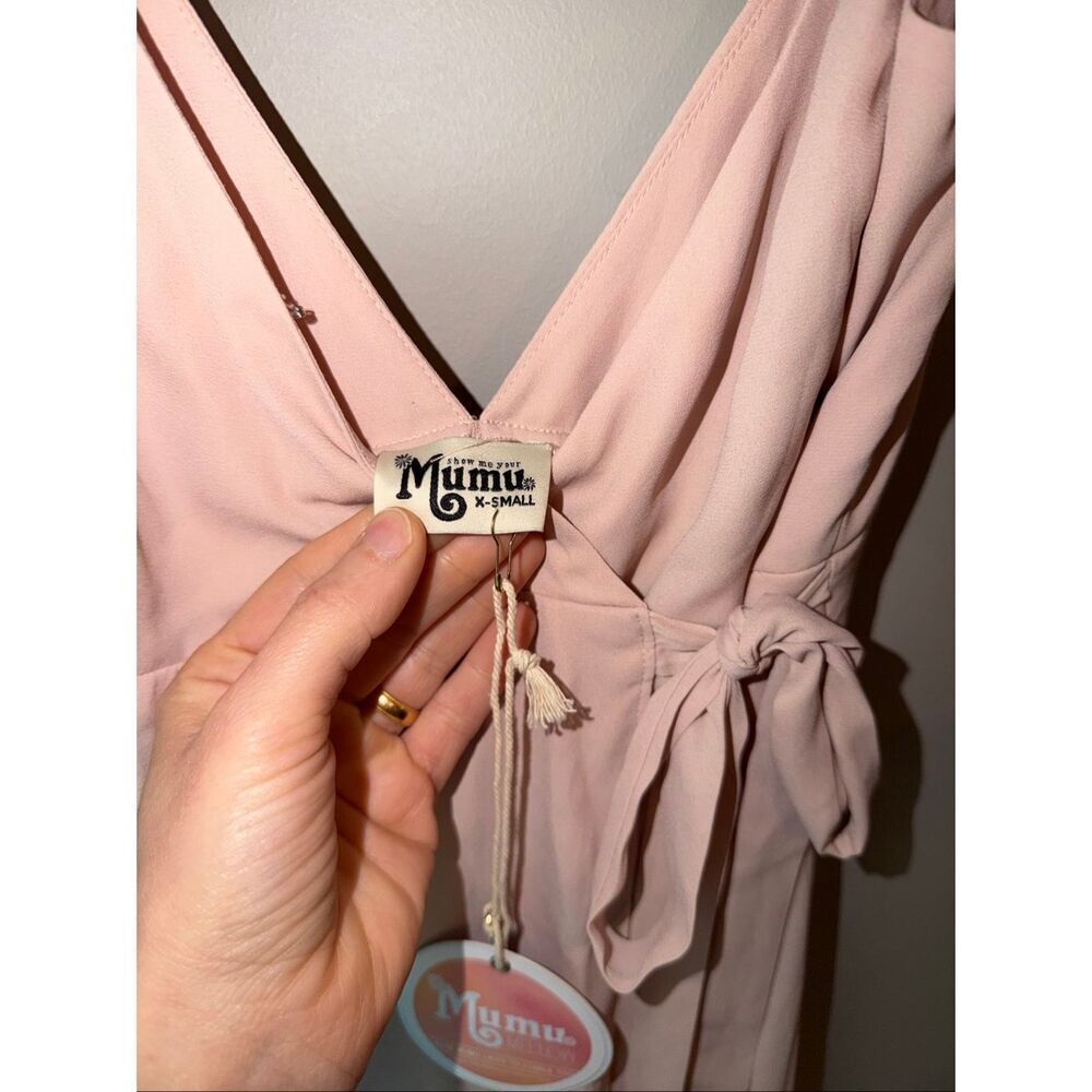 Show me your mumu Mariah wrap dress blush beige small NWT - Picture 4 of 10